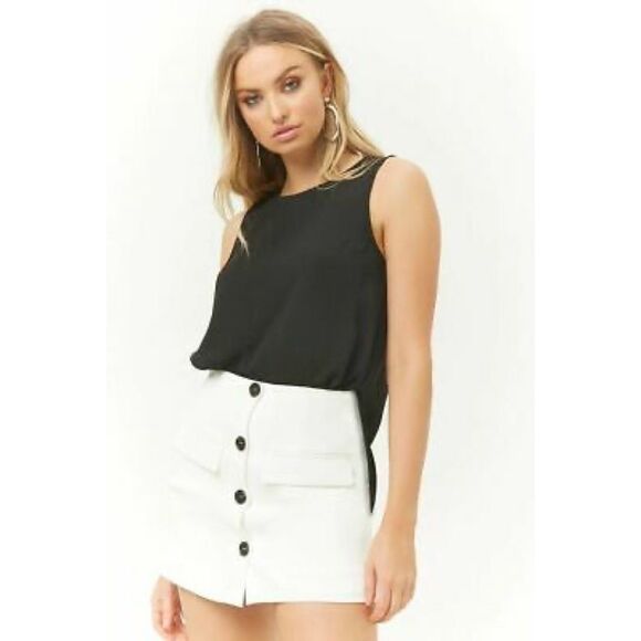 Forever 21 Buttoned Mini Skirt Sz S - Picture 1 of 4